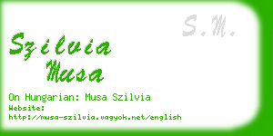 szilvia musa business card